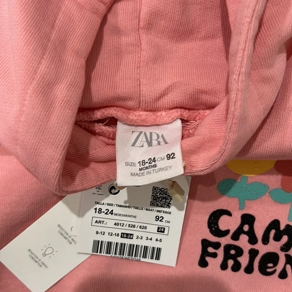 Zara Pink Printed Sweatshirt
